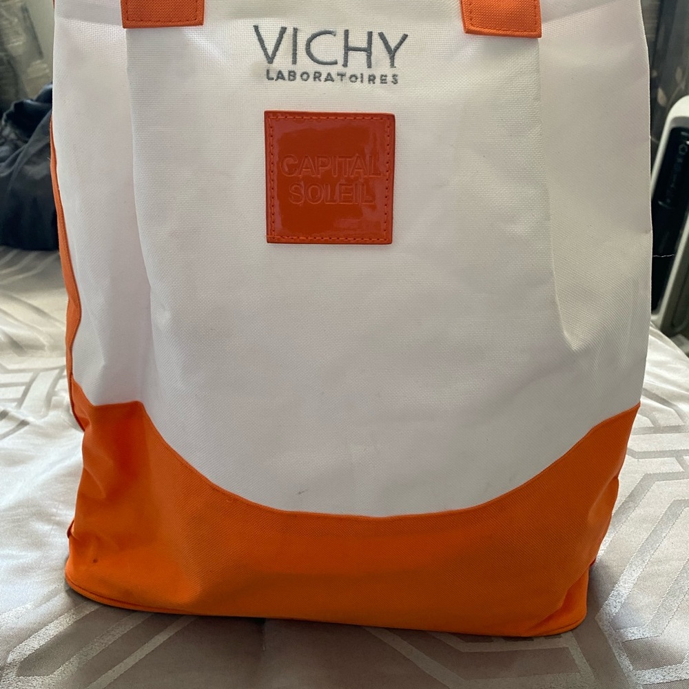 Orange and White Tote Bag